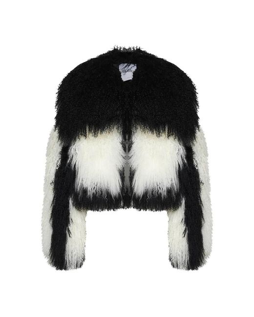 The Attico Black Faux Fur & Shearling Jackets