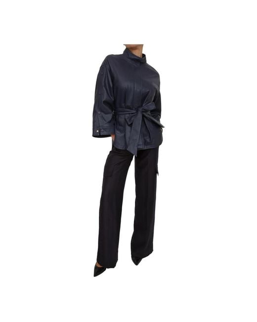 Blugirl Blumarine Blue Leather Jackets