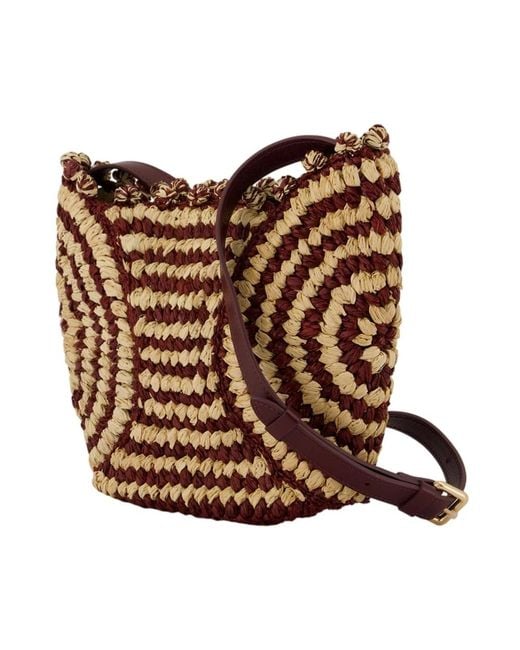 Vanessa Bruno Brown Raphia Crossbody Tasche