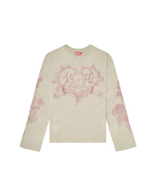 DIESEL Natural Long Sleeve T-Shirts