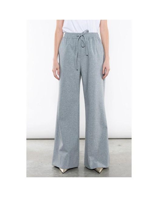 Wide Trousers Kaos de color Blue