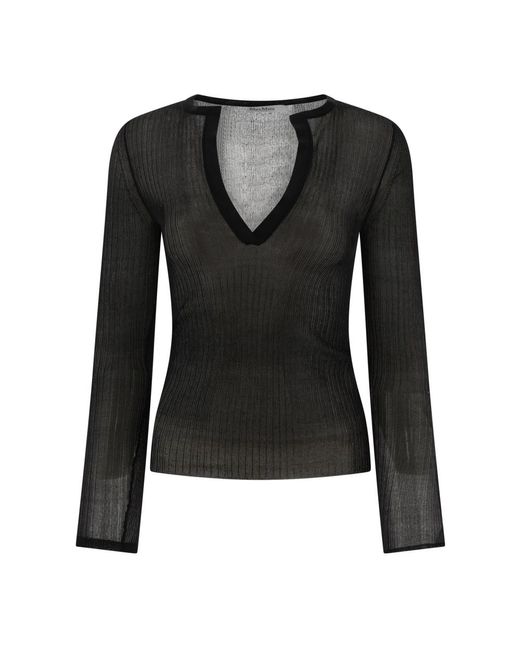 Top saggina de seda Max Mara de color Black