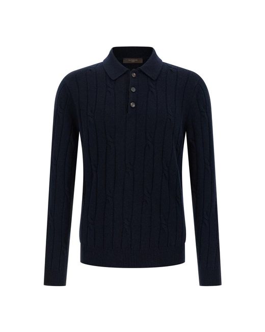 Zanone Blue Round-Neck Knitwear for men