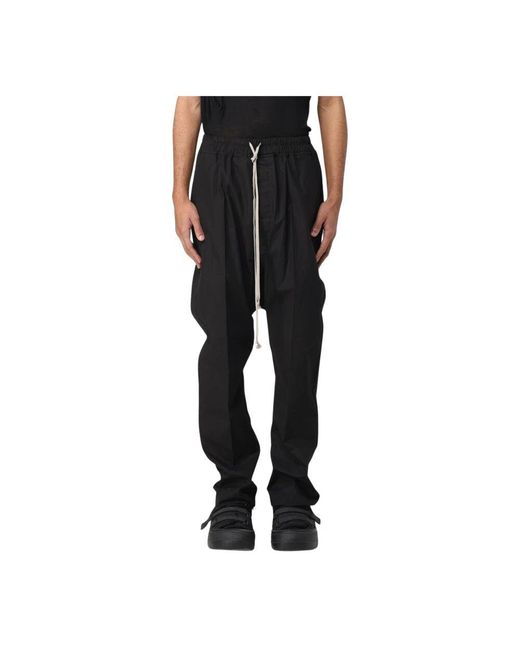 Rick Owens Schwarze Kordelzug Relaxte Passform Hose in Black für Herren
