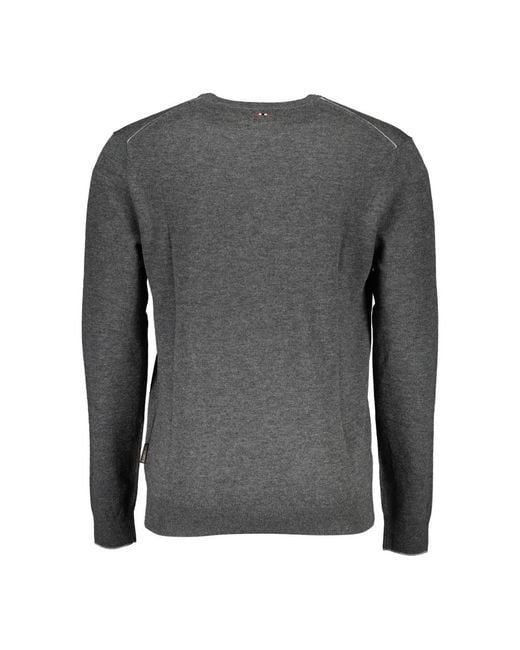 Napapijri Gray Round-Neck Knitwear for men