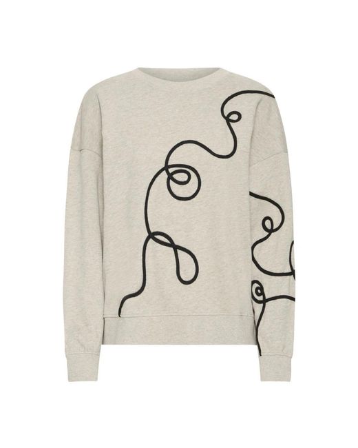 Ichi Hoodies & Sweatvesten ,Ihkasura Sw2 Sweatshirt in het Natural