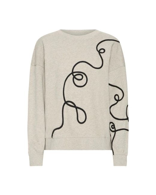 Ichi Hoodies & Sweatvesten ,Ihkasura Sw2 Sweatshirt in het Natural