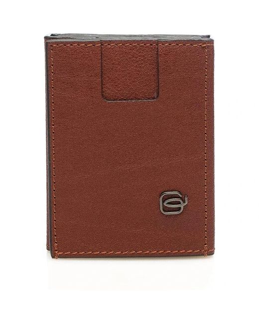 Piquadro Accessoires ,Bruin ,Leer Rfid Creditcardhouder Portemonnee in het Brown