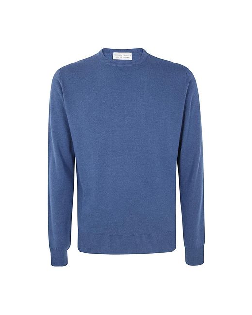 FILIPPO DE LAURENTIIS Stijlvolle Ronde Hals Lange Mouwen Top in het Blue voor heren
