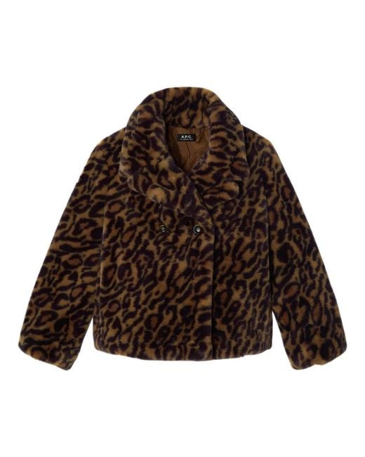 A.P.C. Brown Faux Fur & Shearling Jackets
