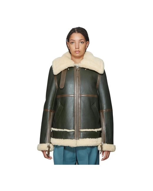 Acne Green Faux Fur & Shearling Jackets