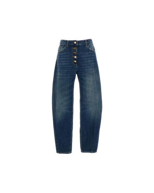 Elisabetta Franchi Blue Loose Fit Jeans