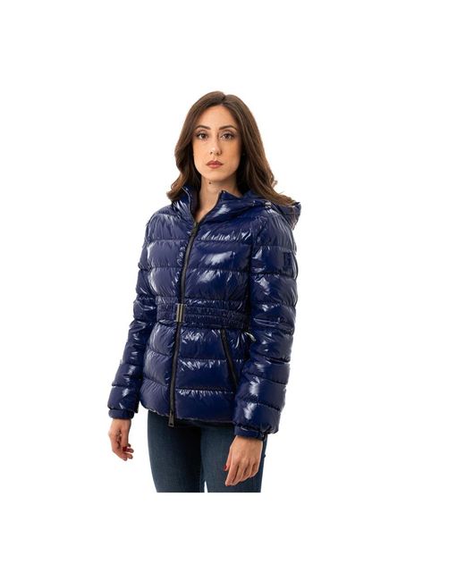 Herno Jassen ,Blauw ,Gewatteerde Jas Met Afneembare Riem in het Blue