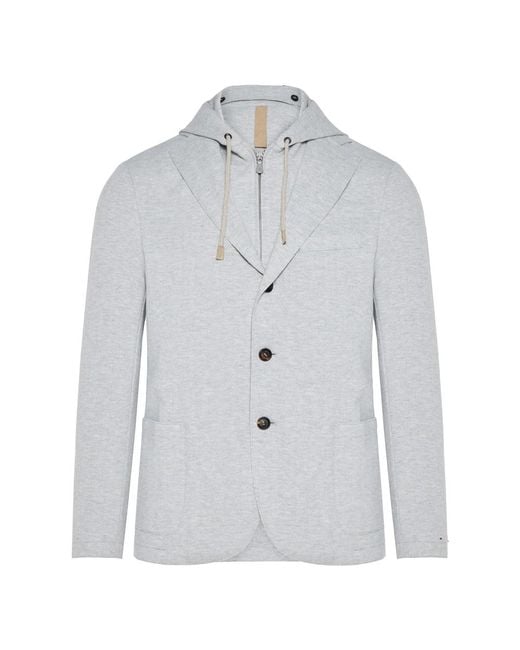 Eleventy Afneembare Capuchonjas Met Ritssluiting in het Gray voor heren