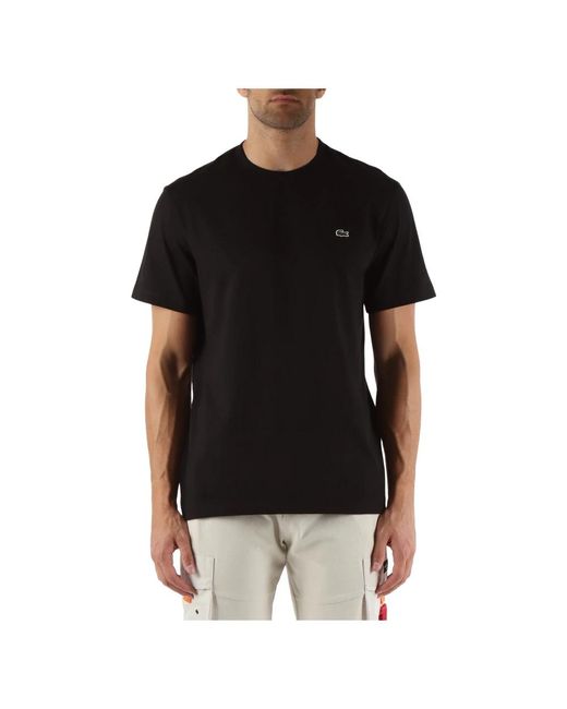 Lacoste Baumwolle logo patch regular fit t-shirt in Black für Herren