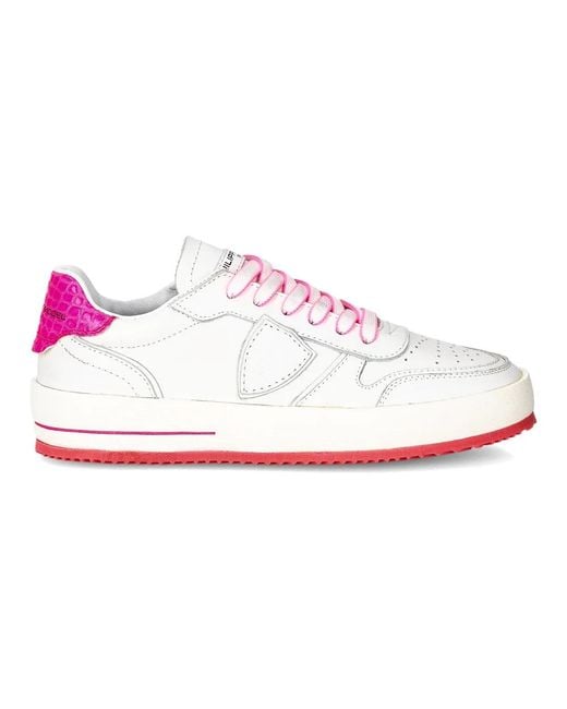 Philippe Model Schoenen ,Wit ,Katoen Sneakers Nice Tennis in het White