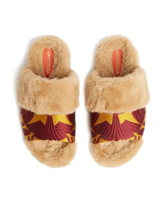 LaDoubleJ Multicolor Winter-Slides mit ägyptisch inspiriertem Muster