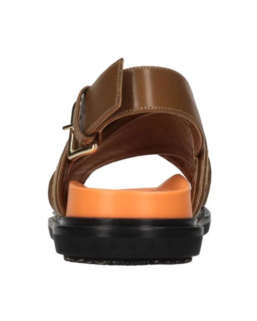 Flat Sandals Marni en coloris Brown
