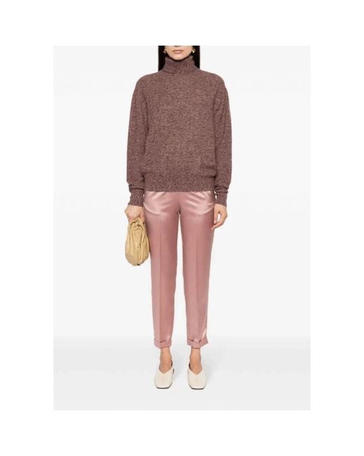Jersey burdeos de punto moteado Kiton de color Brown