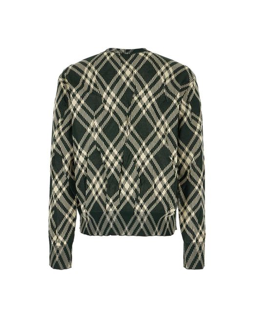 Burberry Green Round-Neck Knitwear for men