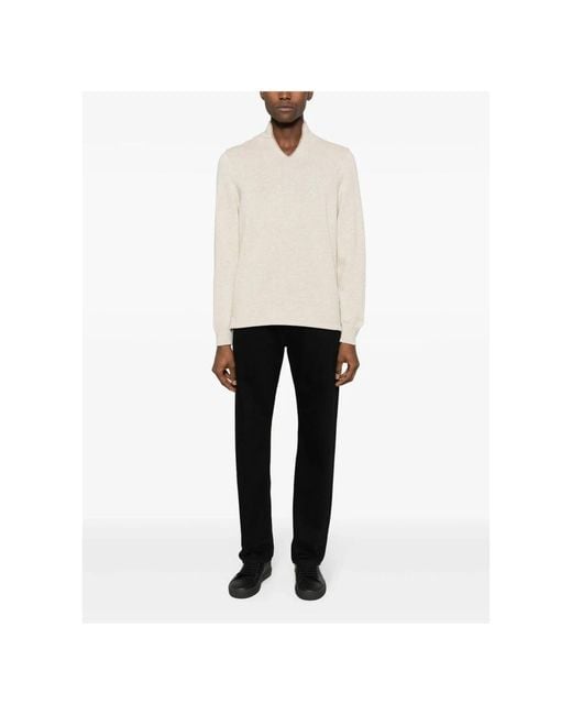 Sease White V-Neck Knitwear for men
