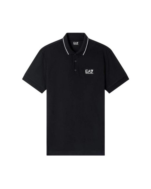 EA7 Black Polo Shirts for men
