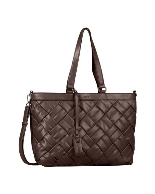 Gabor Brown Zipper-Einkaufstasche M Bridget