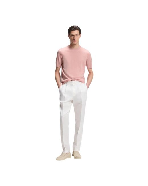 Boss Pink Round-Neck Knitwear for men