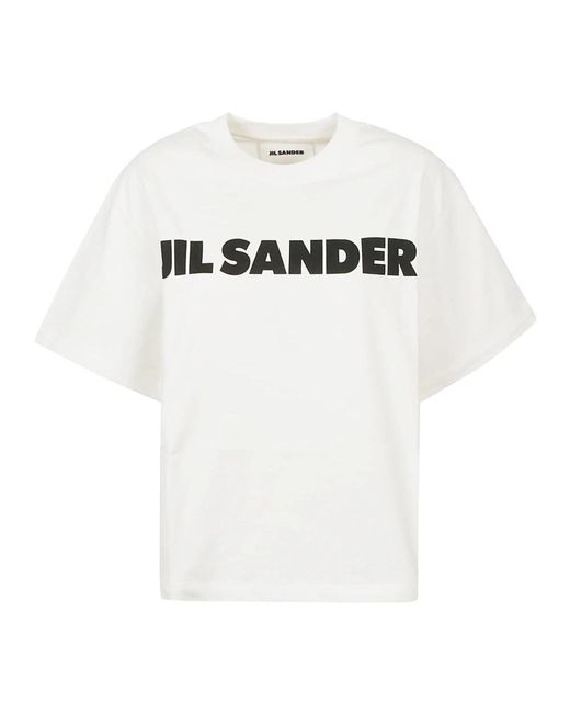 Jil Sander White Weiße t-shirt mit logo
