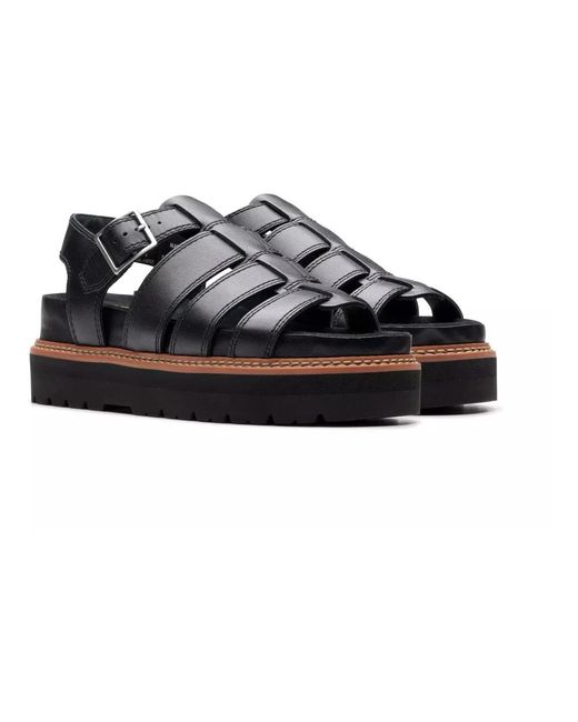 Flat Sandals Clarks en coloris Black