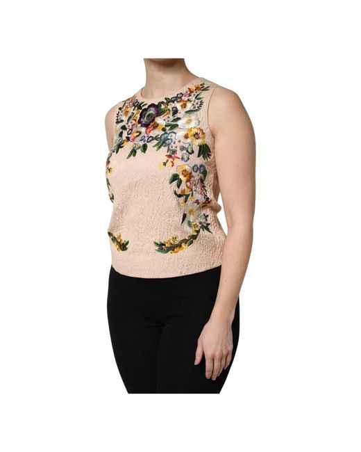 Dolce & Gabbana Natural Sleeveless Tops