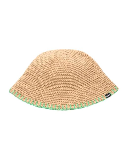 Obey Natural Crochet Beanie