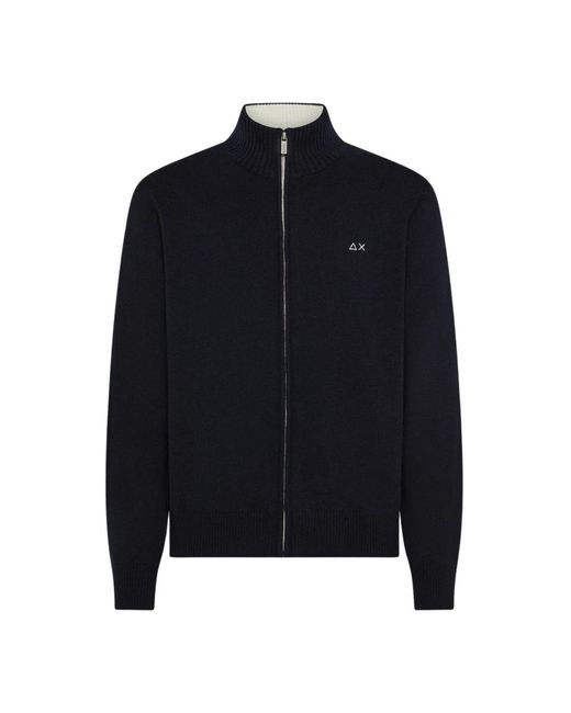 Sun 68 Blauwe Cardigan Met Rits in het Blue voor heren