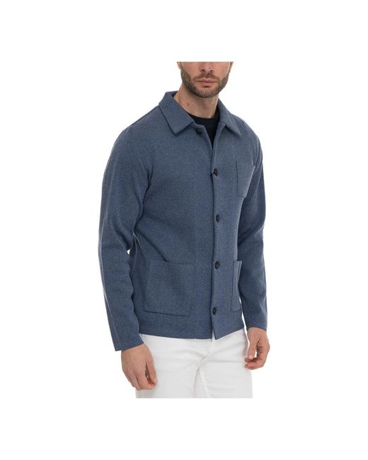 Paoloni Sweater Jacket in het Blue voor heren