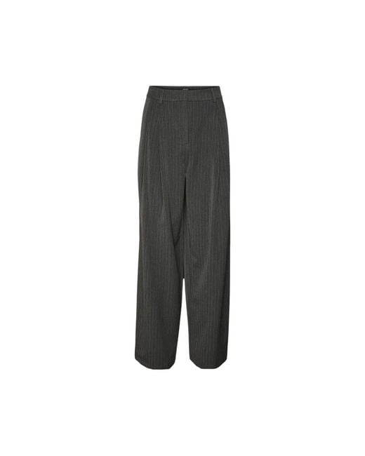 Vero Moda Grijze Pinstripe Wijde Pijp Broek in het Gray