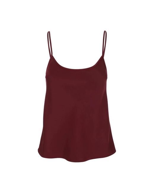 Sleeveless Tops di Plain Units in Red