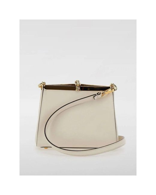 Etro Metallic Strukturierte Schultertasche Mit Goldfarbenem Verschluss