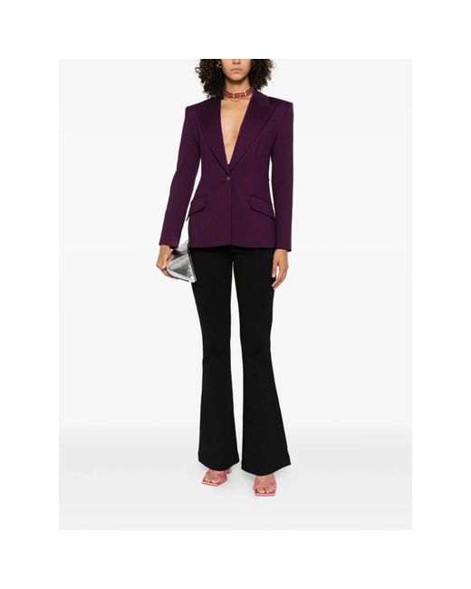 Versace Jeans Couture Blazer Met Enkele Knoop En Gekerfde Revers in het Purple