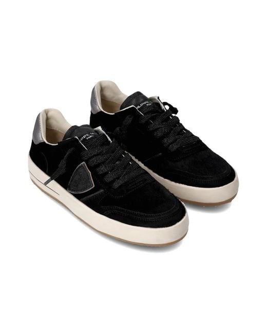Philippe Model Schoenen ,Zwart ,Katoen Sneakers Nice Tennis in het Black