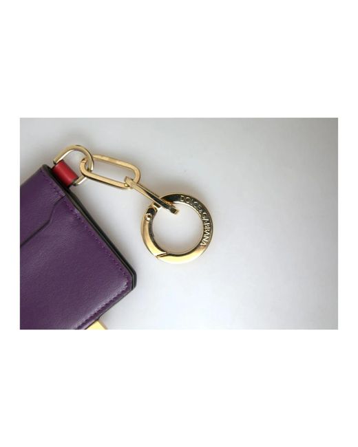 Dolce & Gabbana Purple Lila leder bifold kartenhalter geldbörse