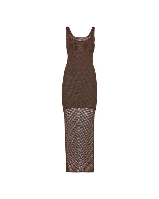 SIMONA CORSELLINI Brown Knitted Dresses