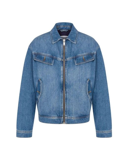 Moschino Blue Denim Jackets for men