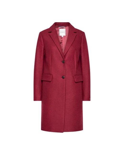 Tommy Hilfiger Red Single-Breasted Coats