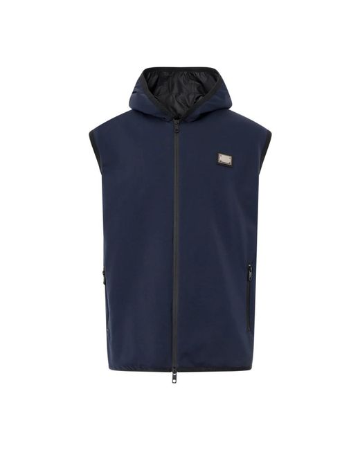 Dolce & Gabbana Jassen ,Blauw ,Katoen Blauw Jas Met Ritssluiting in het Blue voor heren