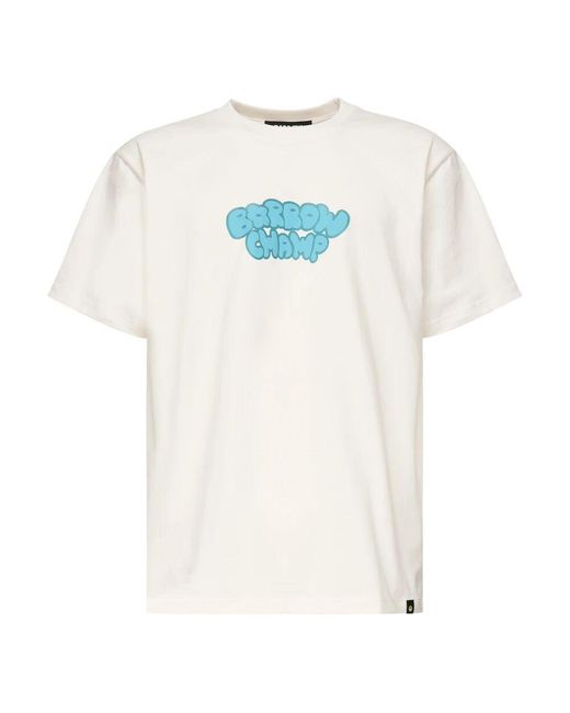 Barrow White Baumwoll-T-Shirt Mit Frontdruck