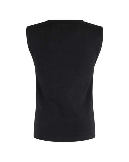 Rohe Black Geripptes Tanktop Schwarz Stretch
