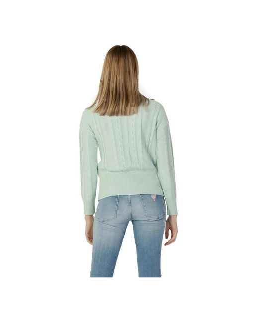 Guess Green V-Neck Knitwear