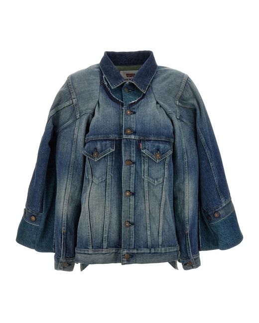 Junya Watanabe Blue Stonewashed Patchwork Denim Jacket