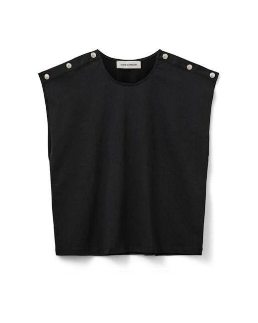 Sofie Schnoor Black Sleeveless Tops
