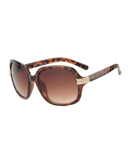 Occhiali da sole in resina marrone con lente degradata di Guess in Brown